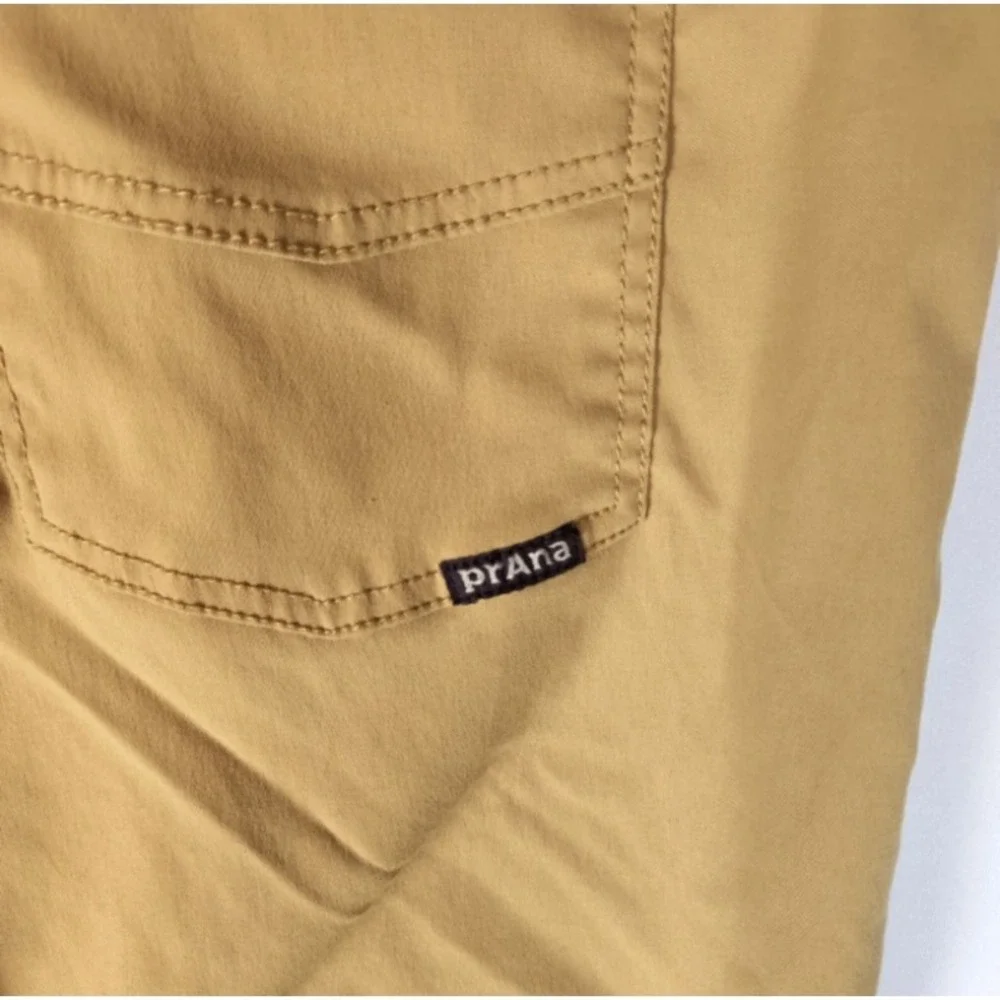 prAna Brion Slim Fit Pants Men's Size 40 x 25 HEMMED SHORT Mustard Khaki
